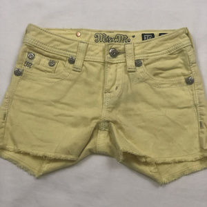 Girls Miss Me Shorts Yellow